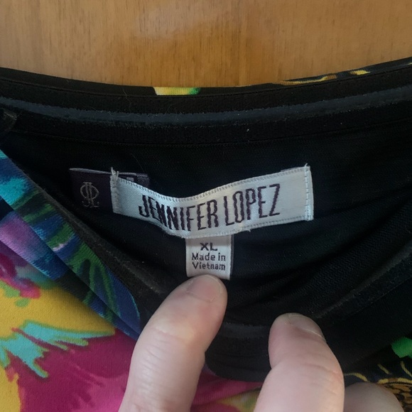 XL Jennifer Lopez Multicolor Floral Strapless Dress - Picture 3 of 5